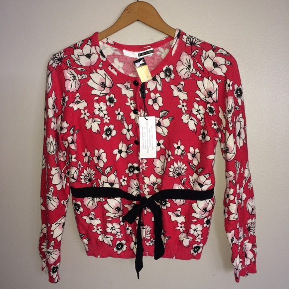 Tracy Reese Sweaters - Tracy Reese Cotton Cardigan W/Silk Sash Tie.